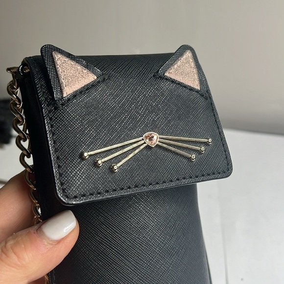 Kate Spade Cat Limited Edition Leather Crossbody Bag Phone Case Fits an IPhone - Picture 6 of 12